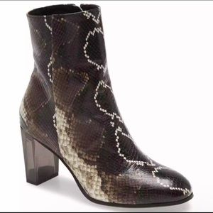 NEW All Saints Roka Bootie in Snake Print Leather